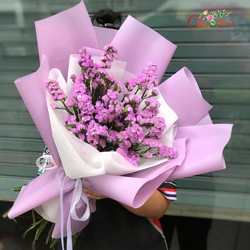 ช่อดอกไม้สแตติส เหมาะสำหรับ แสดงความยินดี รับปริญญา จบการศึกษา ให้แฟน  ครบรอบ วันเกิด มอบให้ดารา เซเลป | ร้านดอกไม้ Olivia Flower™